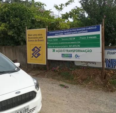 obra de pavimentação em paver, drenagem pluvial e sinalização viária da Rua Rancho Caboclo – Bairro Santo Antônio, Balneário Piçarras/SC