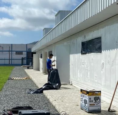 obra de revitalização e modernização do Campo de Futebol Municipal Quinca Ludo em Balneário Piçarras/SC